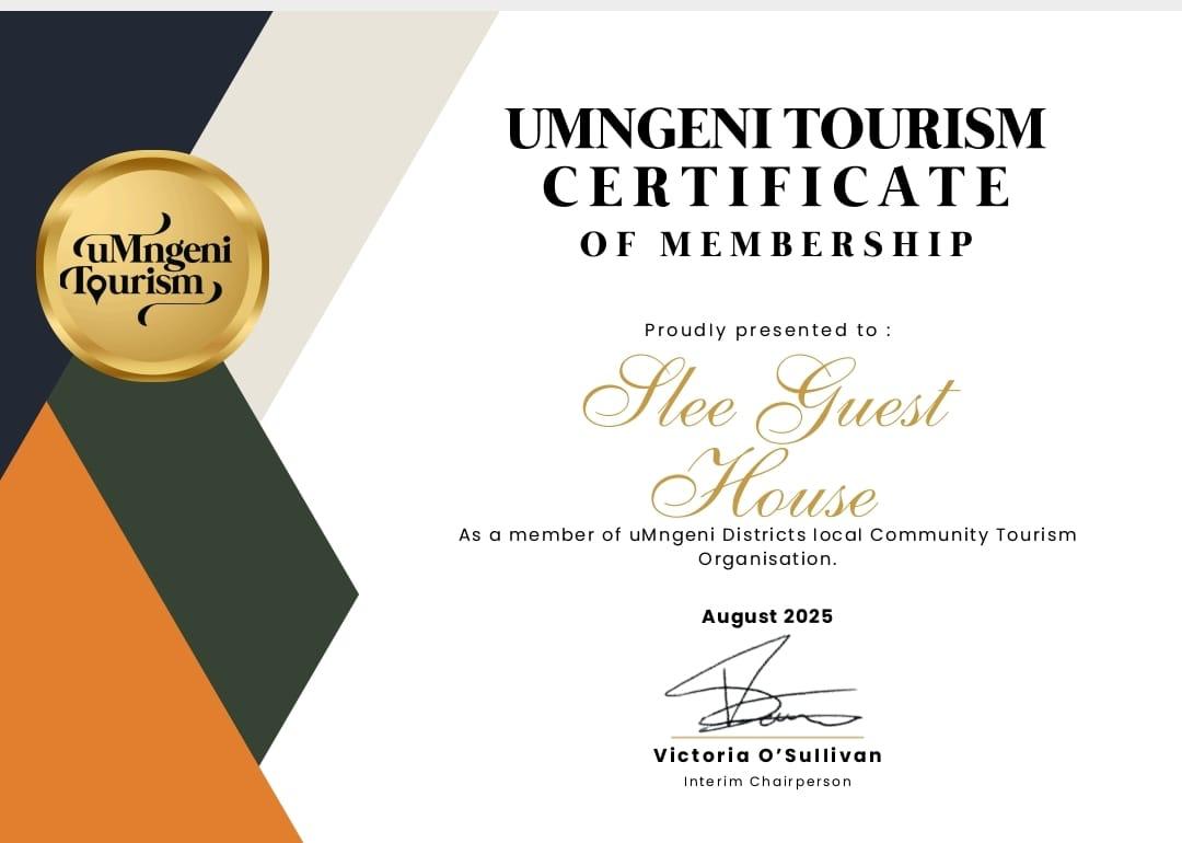 Umngeni Tourism Certificate